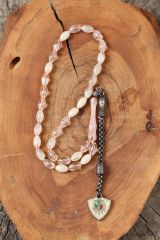 Sıkma Toz Kehribar Metal Osmanlı Tuğrası İmameli Tesbih