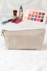 Krem Simli Makyaj Çantası