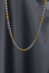 Çelik Çift Renk Burgu Model Kolye