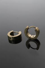 Çelik Gold Renk Halka Model Çift Küpe