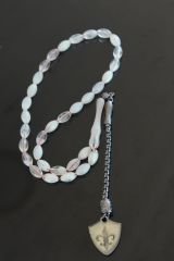 Beyaz Sıkma Toz Kehribar Boşnak Lalesi İmameli Tesbih